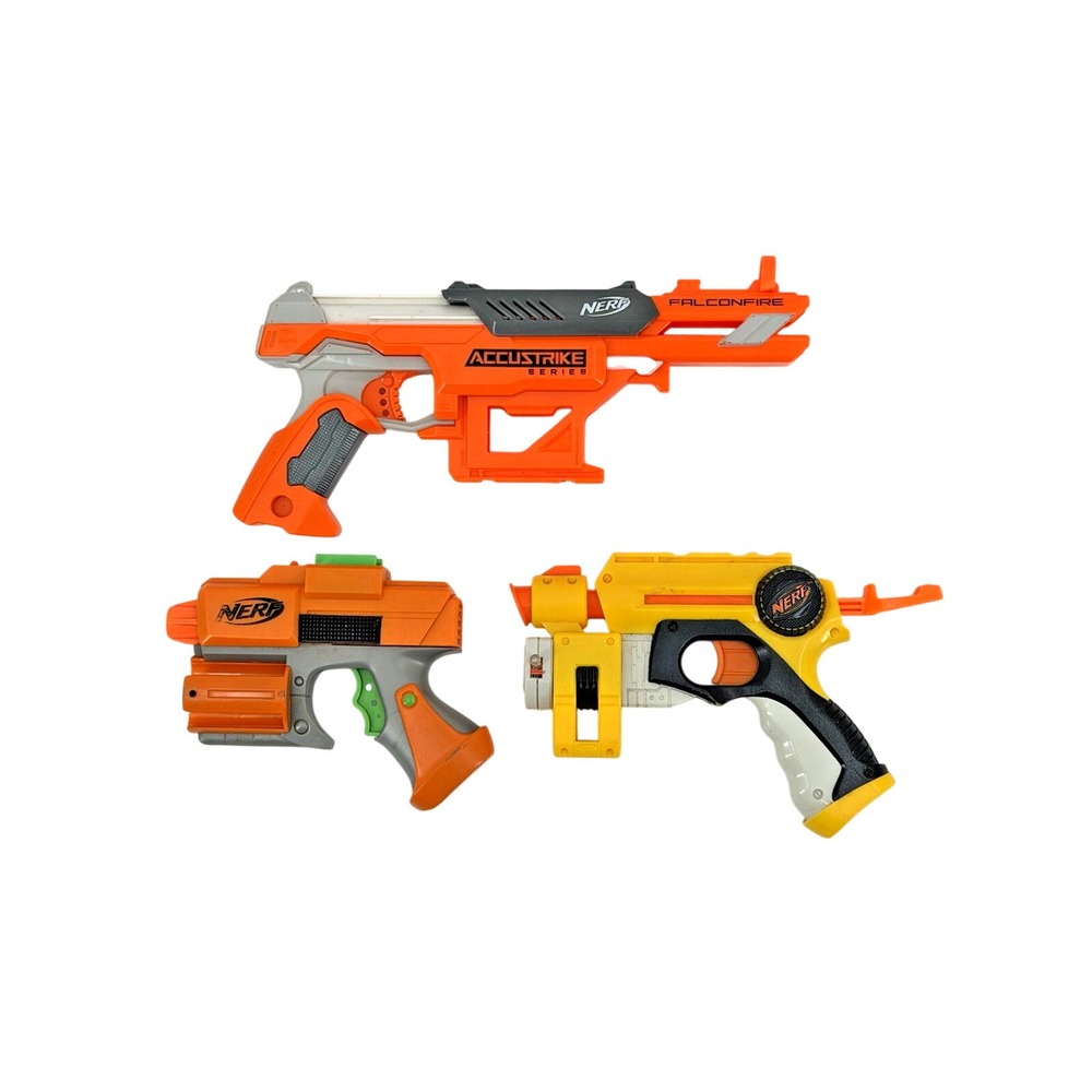 LOT of 3 NERF AccuStrike FalconFire, Tactical Crossfire‎ & N-Strike Nite Finder